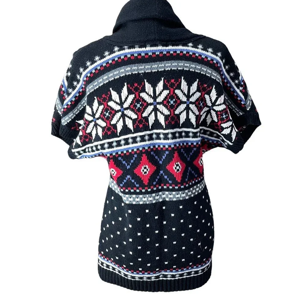Tommy Hilfiger Fair Isle Vest Short Sleeve Sweater Medium - Picture 3 of 12